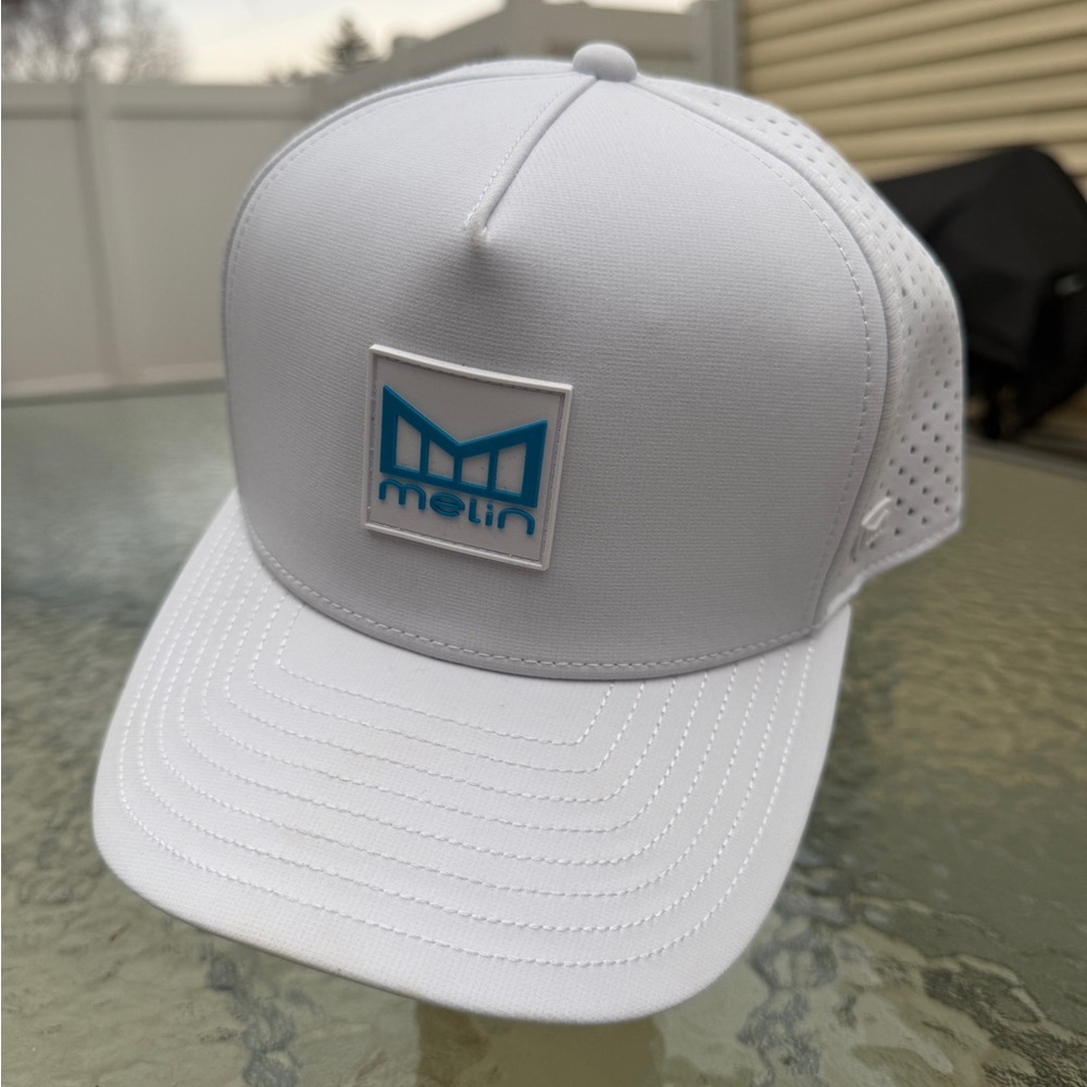 Melin Odyssey Stacked Hydro men’s hat - White/Electric Blue Limited Edition